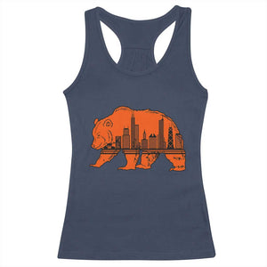 Chicago Skyline Bear Racerback Tank Top Windy City Pride True Lover Sports Fan TS02 Navy Print Your Wear