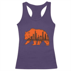 Chicago Skyline Bear Racerback Tank Top Windy City Pride True Lover Sports Fan TS02 Purple Print Your Wear