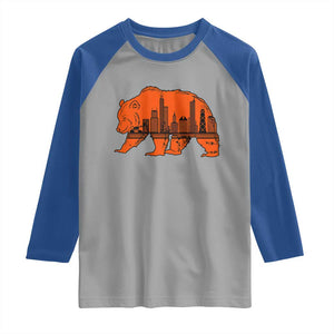 Chicago Skyline Bear Raglan Shirt Windy City Pride True Lover Sports Fan TS02 Sport Gray Royal Print Your Wear