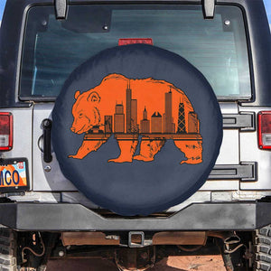 Chicago Skyline Bear Spare Tire Cover Windy City Pride True Lover Sports Fan TS02 No hole Navy Print Your Wear