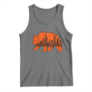 Chicago Skyline Bear Tank Top Windy City Pride True Lover Sports Fan TS02 Black Heather Print Your Wear