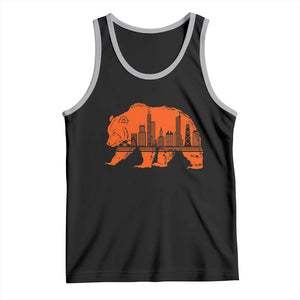 Chicago Skyline Bear Tank Top Windy City Pride True Lover Sports Fan TS02 Black Athletic Heather Print Your Wear