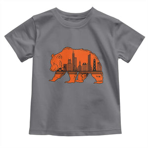 Chicago Skyline Bear Toddler T Shirt Windy City Pride True Lover Sports Fan TS02 Charcoal Print Your Wear