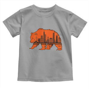 Chicago Skyline Bear Toddler T Shirt Windy City Pride True Lover Sports Fan TS02 Sport Gray Print Your Wear