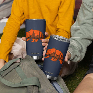 Chicago Skyline Bear Tumbler Cup Windy City Pride True Lover Sports Fan TS02 Print Your Wear