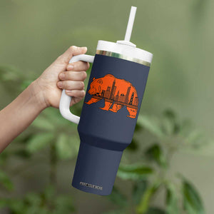 Chicago Skyline Bear Tumbler With Handle Windy City Pride True Lover Sports Fan TS02 Print Your Wear