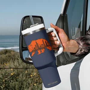 Chicago Skyline Bear Tumbler With Handle Windy City Pride True Lover Sports Fan TS02 Print Your Wear