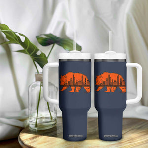 Chicago Skyline Bear Tumbler With Handle Windy City Pride True Lover Sports Fan TS02 Print Your Wear