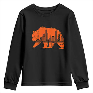 Chicago Skyline Bear Youth Sweatshirt Windy City Pride True Lover Sports Fan TS02 Black Print Your Wear