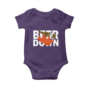 Funny Drinking Bear Beer Down Baby Onesie Tailgate Gift for Football Fans TS02 Purple Print Your Wear