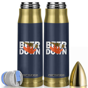Funny Drinking Bear Beer Down Bullet Tumbler Tailgate Gift for Football Fans TS02 Navy Print Your Wear