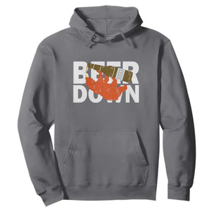 Funny Drinking Bear Beer Down Hoodie Tailgate Gift for Football Fans TS02 Charcoal Print Your Wear
