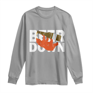 Funny Drinking Bear Beer Down Long Sleeve Shirt Tailgate Gift for Football Fans TS02 Sport Gray Print Your Wear