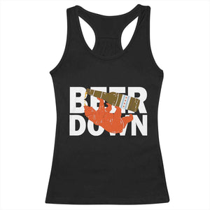 Funny Drinking Bear Beer Down Racerback Tank Top Tailgate Gift for Football Fans TS02 Black Print Your Wear
