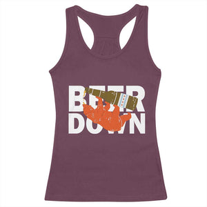 Funny Drinking Bear Beer Down Racerback Tank Top Tailgate Gift for Football Fans TS02 Maroon Print Your Wear