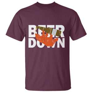 Funny Drinking Bear Beer Down T Shirt Tailgate Gift for Football Fans TS02 Maroon Print Your Wear