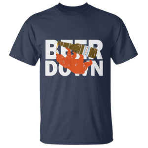 Funny Drinking Bear Beer Down T Shirt Tailgate Gift for Football Fans TS02 Navy Print Your Wear
