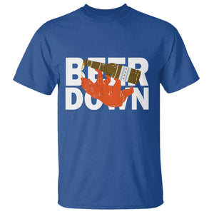 Funny Drinking Bear Beer Down T Shirt Tailgate Gift for Football Fans TS02 Royal Blue Print Your Wear