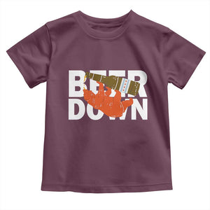 Funny Drinking Bear Beer Down Toddler T Shirt Tailgate Gift for Football Fans TS02 Maroon Print Your Wear