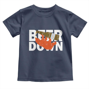 Funny Drinking Bear Beer Down Toddler T Shirt Tailgate Gift for Football Fans TS02 Navy Print Your Wear