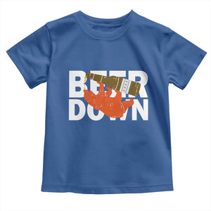 Funny Drinking Bear Beer Down Toddler T Shirt Tailgate Gift for Football Fans TS02 Royal Blue Print Your Wear