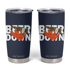 Funny Drinking Bear Beer Down Tumbler Cup Tailgate Gift for Football Fans TS02 Navy Print Your Wear
