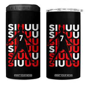 Siuuuu Celebration Number 7 Seven Soccer Fans 4 in 1 Can Cooler Tumbler TS02 One Size: 16 oz Black Print Your Wear
