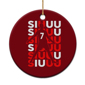 Siuuuu Celebration Number 7 Seven Soccer Fans Ceramic Ornament TS02 1pc Red Print Your Wear
