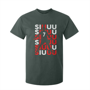 Siuuuu Celebration Number 7 Seven Soccer Fans T Shirt For Kid TS02 Dark Forest Green Print Your Wear