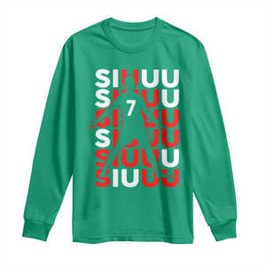 Siuuuu Celebration Number 7 Seven Soccer Fans Long Sleeve Shirt TS02 Irish Green Print Your Wear