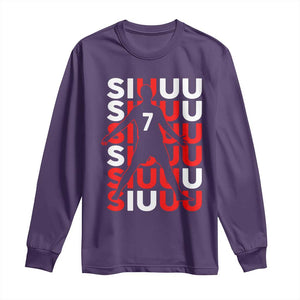 Siuuuu Celebration Number 7 Seven Soccer Fans Long Sleeve Shirt TS02 Purple Print Your Wear