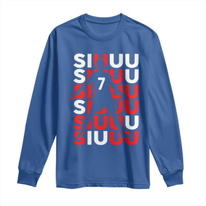 Siuuuu Celebration Number 7 Seven Soccer Fans Long Sleeve Shirt TS02 Royal Blue Print Your Wear