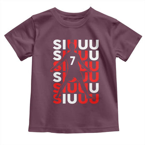 Siuuuu Celebration Number 7 Seven Soccer Fans Toddler T Shirt TS02 Maroon Print Your Wear