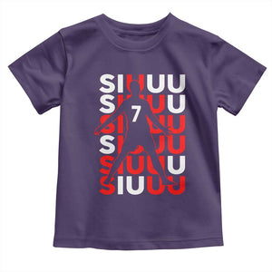 Siuuuu Celebration Number 7 Seven Soccer Fans Toddler T Shirt TS02 Purple Print Your Wear