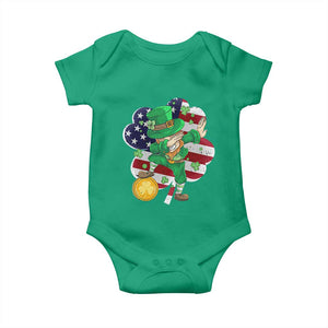 Cute St Patricks Day Baby Onesie Dabbing Leperchaun American Flag Shamrock TS02 Irish Green Print Your Wear