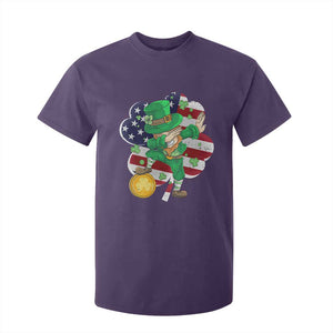 Cute St Patricks Day T Shirt For Kid Dabbing Leperchaun American Flag Shamrock TS02 Purple Print Your Wear