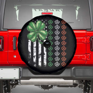Funny St Patricks Day Spare Tire Cover Shamrock American Flag TS02 Black Print Your Wear