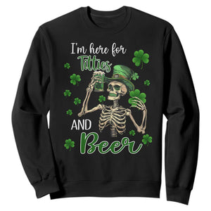 Funny St. Patricks Day Drinking Sweatshirt I'm Here For Titties And Beer TS02 Black Printyourwear