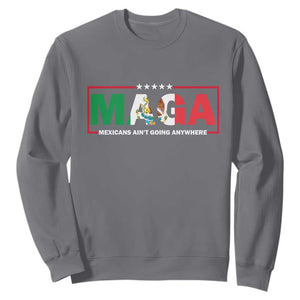 Mexicans Ain't Going Anywhere Sweatshirt Mexico Flag TS02 Charcoal Print Your Wear