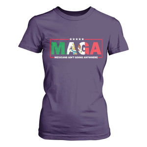 Mexicans Ain't Going Anywhere T Shirt For Women Mexico Flag TS02 Purple Print Your Wear