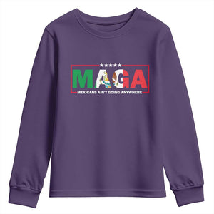 Mexicans Ain't Going Anywhere Youth Sweatshirt Mexico Flag TS02 Purple Print Your Wear