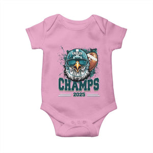 Celebrated Eagles Baby Onesie Championship 2025 Retro TS02 Light Pink Print Your Wear