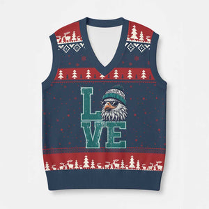 Eagles Inspirational V-Neck Knit Sweater Vest LOVE Cool Eagle Lover Vintage TS02 Navy Red Print Your Wear