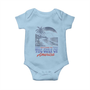Welcome To America's Gulf Baby Onesie Retro Vintage Beach TS02 Light Blue Print Your Wear