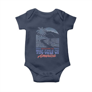 Welcome To America's Gulf Baby Onesie Retro Vintage Beach TS02 Navy Print Your Wear