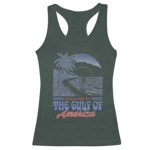 Welcome To America's Gulf Racerback Tank Top Retro Vintage Beach TS02 Dark Forest Green Print Your Wear