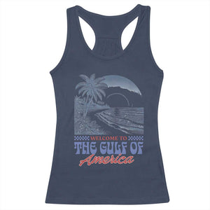 Welcome To America's Gulf Racerback Tank Top Retro Vintage Beach TS02 Navy Print Your Wear
