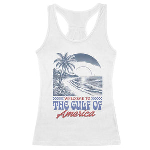 Welcome To America's Gulf Racerback Tank Top Retro Vintage Beach TS02 White Print Your Wear