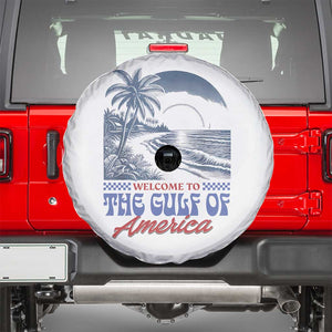 Welcome To America's Gulf Spare Tire Cover Retro Vintage Beach TS02 White Print Your Wear