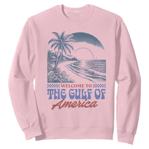 Welcome To America's Gulf Sweatshirt Retro Vintage Beach TS02 Light Pink Print Your Wear